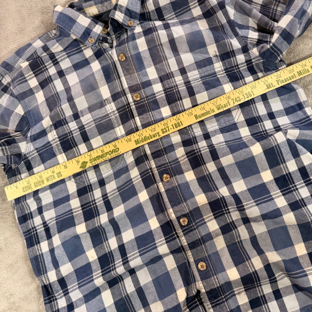 Ridgecut Button Down Shirt Men Large Blue Plaid Long Sleeve Workwear FMW21-10731 - Picture 5 of 10